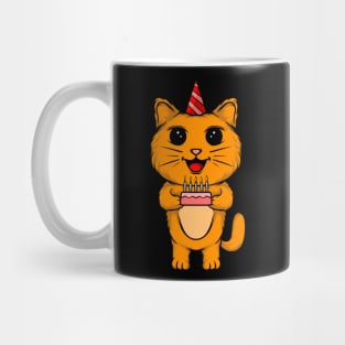 Purr-fect Party: Cat Celebrating a Birthday - Festive Tee for Cat Lovers Mug